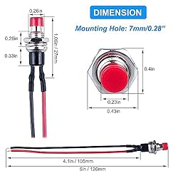 Gebildet 10pcs 7mm 3V-6V-12V-24V-230V/1A Prewired