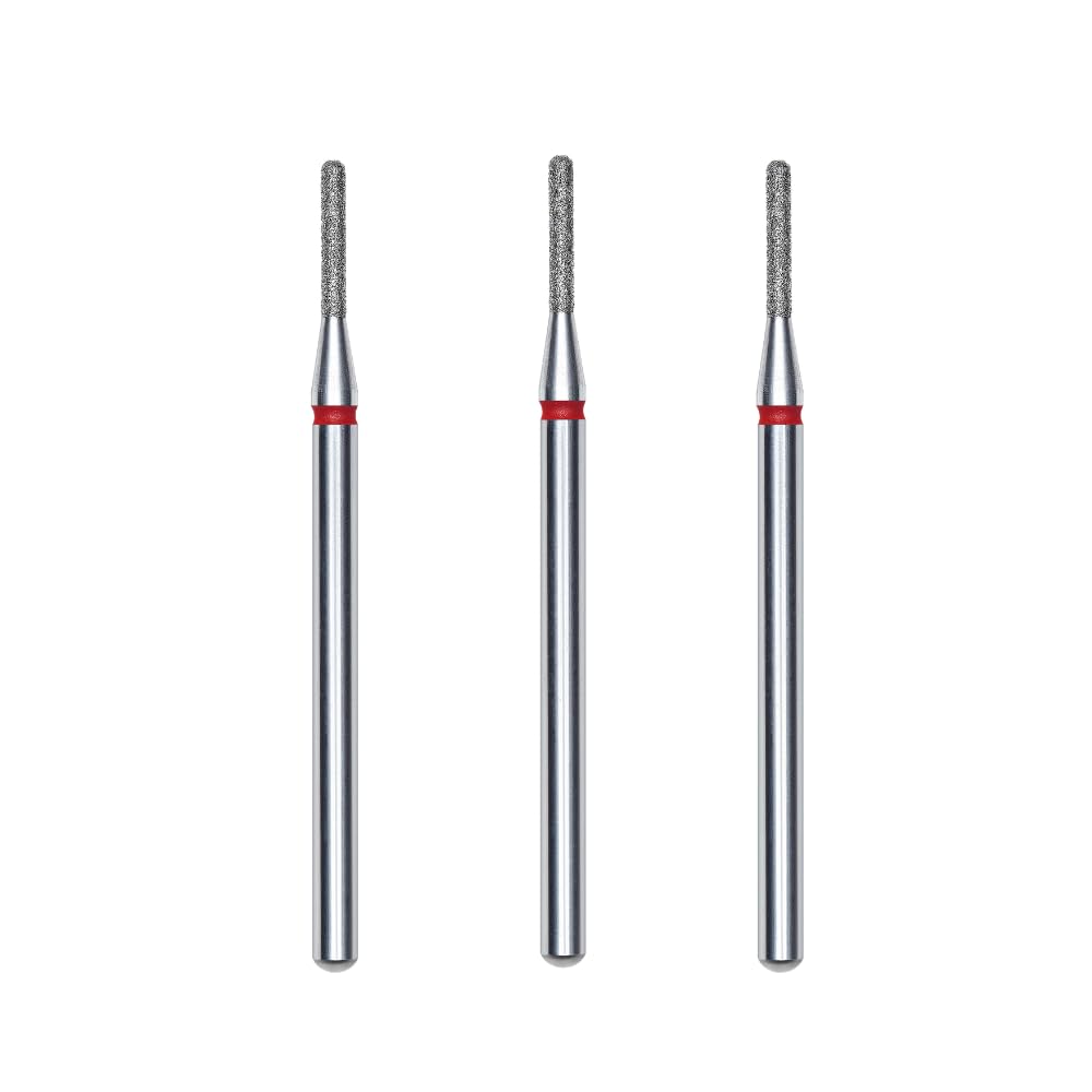 STALEKS PRO Set of 3 Diamond Nail Cutters 8 x 1.4 mm Rounded Cylinder Shape (Fine Grit)