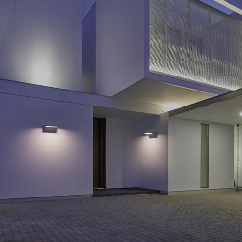 Klighten 4 Pcs 24W Outdoor/Indoor Rotatable Wall Light Outdoor LED Lighting Waterproof IP65 Modern Wall Lamp for Entrance Patio Garden Anthracite 1500LM Natural White 4000K