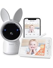 Baby Monitor, Video Baby Camera with 5" 720p Screen, 360° Remote, Sound & Motion Detection, 2 Way Audio, Night Vision, Temperature & Humidity Sensor, Arenti AInanny