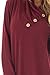 ETCYY Women's Long Sleeve Pullover Sweatshirt Button Cowl Neck Casual Tunic Tops,Wine,X-Large