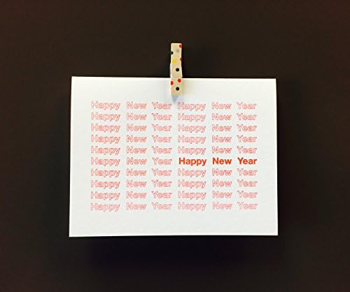 Happy New Year Greeting Cards (Gocco printed) - Box of 5