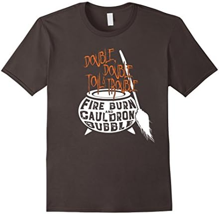 Mens Double, Double Toil &amp; Trouble Shakespeare Halloween T-Shirt XL Asphalt