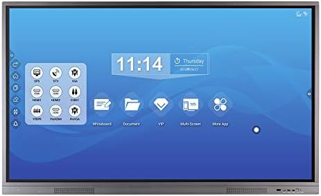 Soulaca 85inch Smart Interactive Whiteboard Infrared 10 Pointed LG 4K Touch Screen for Office Meeting, Presentation Projector(Plug and Play)