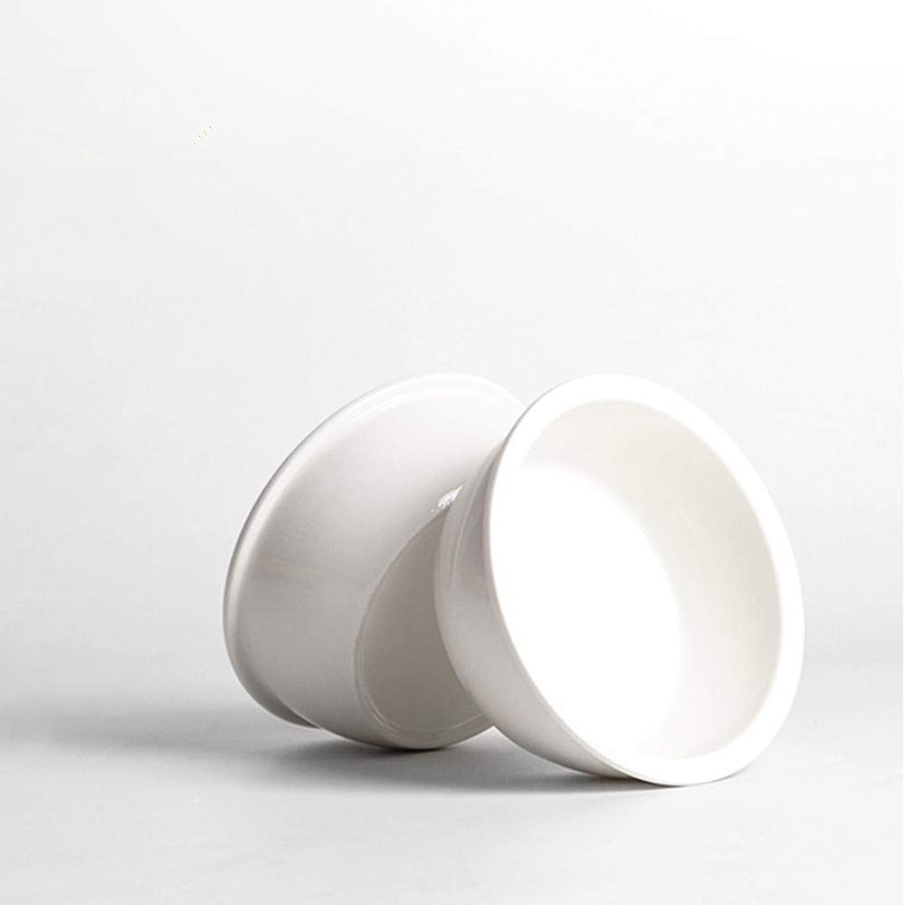 Petsoigné Basic Cat Bowls with Wooden Stand Pet Dining Table Cat Feeder with Raised Bamboo Stand for Cats and Puppy (Replacement Bowls, Ceramics)