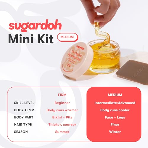 Sugar Waxing Kit for Women As Seen On Shark Tank (Mini Kit Medium) Face, Arms, & Legs, Sugar Wax Hair Removal- Sugaring Tiktok Viral Products- Bikini Wax Kit for Women - Sugaring Kit