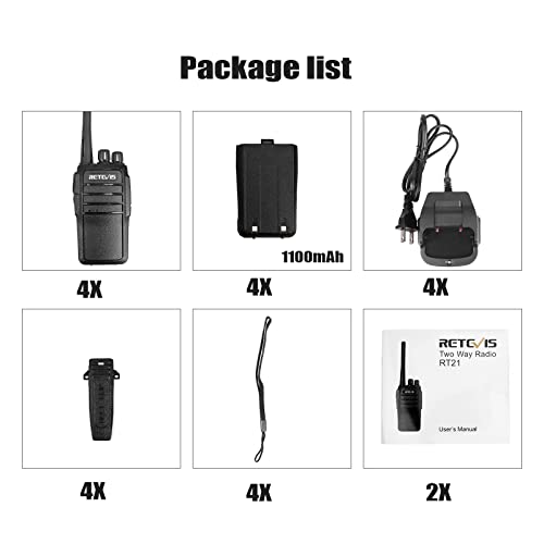 Retevis RT21 Walkie Talkies for Adults, 2 Way Radio Long Range, Two Way