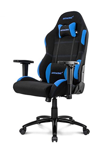 AKRacing Core Series EX-Wide Gaming Chair with Wide Seat, High and Wide Backrest, Recliner, Swivel, Tilt, Rocker and Seat Height Adjustment Mechanisms with 5/10 warranty - Black/Blue - Thumbnail 7