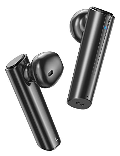 Wireless Earbuds Bluetooth Earbuds V5.0 Wireless Headphones, True Stereo Wireless Earphones with 24Hrs Playback, Comfy Wear & Built-in Dual Mic, Hi-fi Sound Bluetooth Headset w/Portable Charging Case