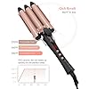 3-Barrel-Curling-Iron-Professional-Three-Barrel-Hair-Mermaid-Waves-Curling-Wand-Fast-Heating-25mm-Hair-Curler-Adjustable-Temperature-with-LCD-Display-for-Long-or-Short-Hair-Styling-Wattne-H1 3 Barrel Curling Iron, Professional Three Barrel Hair Mermaid Waves Curling Wand Fast Heating 25mm Hair Curler…
