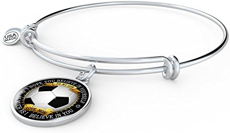 Believe In Yourself Soccer Bangle Bracelet From Mom For Son - Gift For Boys