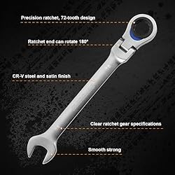 IRONCUBE Flex Head Ratcheting Wrench Set, 12-Piece