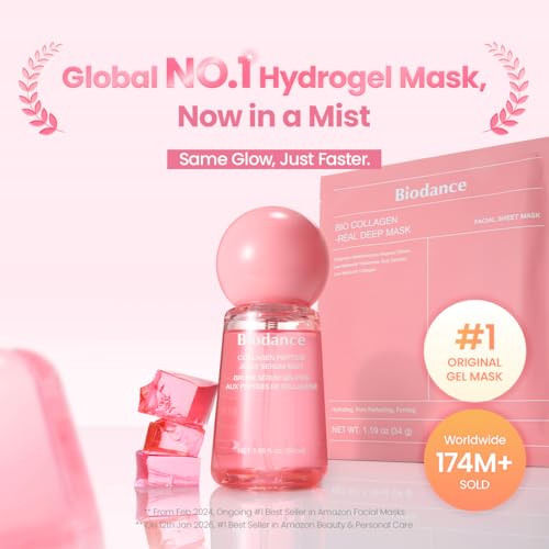 BIODANCE Jelly Serum Mist Peptide Collagen - Glass Skin Effect Moisturizing Face Spray Anti-Age Plumping, Innovative Hydrogel Spray, Korean Skincare | 50ml