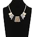 HSWE Statement Bib Collar Necklace for Women Enamel Tricolor Chunky Choker Necklace Bar Drop Earrings Set (Tricolor)