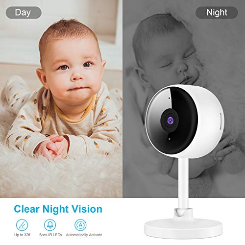 Home security camera,Baby monitor,Smart wifi ip camera 1080P,Indoor outdoor security camera wireless surveillance camera with night vision,2-Way Audio,video camera monitor for Baby/Pet Alexa Support