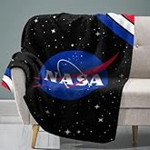 Sleep Squad NASA Logo 60 x 80 Raschel Plush Blanket A Super-Soft Throw