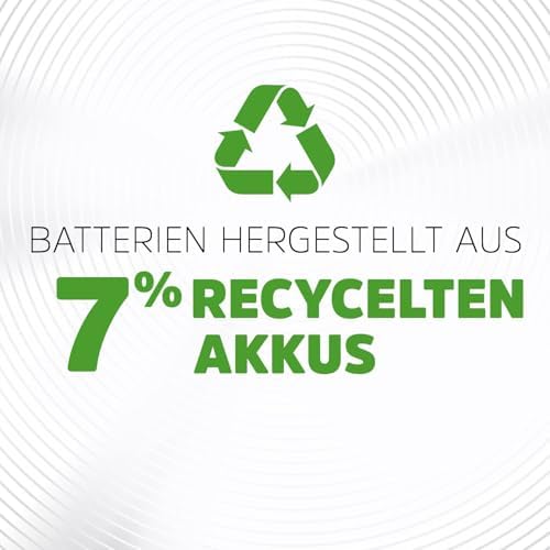 Recharge Universal - AA Akkus (4 Stück) - 1300 mAh NiMH Batterien - Bis zu 5 Jahre nutzbare Batterielebensdauer - Bis zu 1000 mal wiederaufladbar - 100% plastikfreie Recycelbar Verpackung