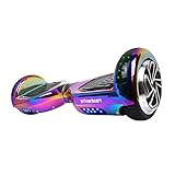 Hoverboard Two-Wheel Self Balancing Electric Scooter UL 2272 Certified, Metallic Chrome with Bluetooth Speaker and LED Light