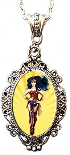 Alkemie Wonder Woman Cameo Pendant Necklace