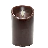 Moving Wick Lumina Wax Candle, 3.5 by 5-Inch Pillar, Brown