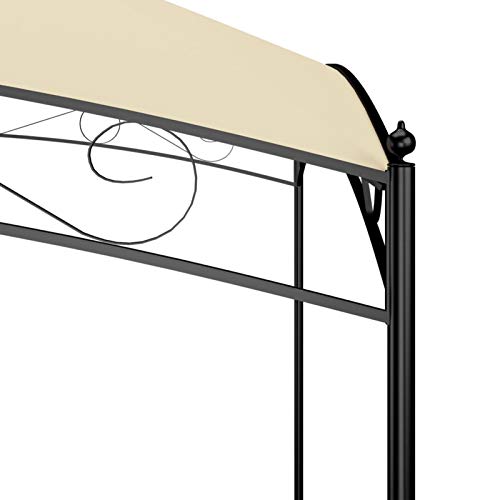 Festnight Gartenpavillon Grillpavillon BBQ-Pavillon Partyzelt Markise Sonnenmarkise 3x3x2,65 m Cremeweiß 180 g/m² – Bild 4