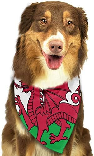 Fengyaojianzhu Welsh-Flag Dog Bandana Collars Triangle Neckerchief Bibs Scarfs Accessories Pet Cats and Baby Puppies Saliva Towel
