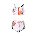 Gritu Women's Coconut Tree Print High Waist Bikini Set Bathing Suit White S