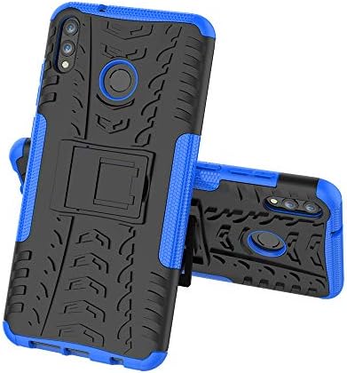 FUNCASE Case for Samsung Galaxy M30,Shockproof Dual Layer Rugged Hybrid Bumper Protection Case With Kickstand [Tire Texture] for Samsung Galaxy M30,Blue