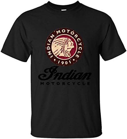 WASH Indian Motorcycle Cotton T Shirt For Men black XL