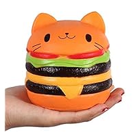 cvvbfgbfg 4.5" Squishes Jumbo Slow Rising Kawaii Squishes Cat Hamburger Bread Toy for Collection Gift Stress Relief