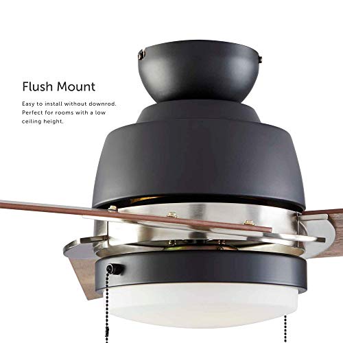 NOMA Ceiling Fan with Light Bleach Maple Blades and Frosted Glass