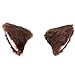BAOPLAYKIDS Cat Fox Wolf Long Fur Ears Hair Clip Headwear Cosplay Halloween Costume (Brown&Pink)