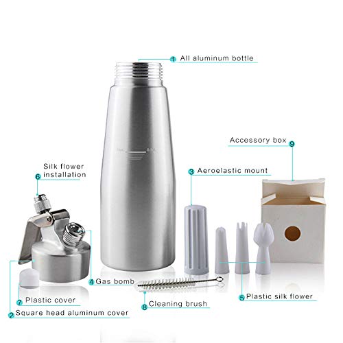 Sivaphe Manual Whipped Cream Dispenser Aluminum 500ML/1 Pint Cream