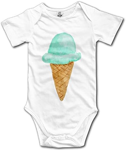 Cutee Ice Cream Cone Watercolor Babysuit Infant Jumpsuit Novelty Baby Girls Boys Romper Bodysuits