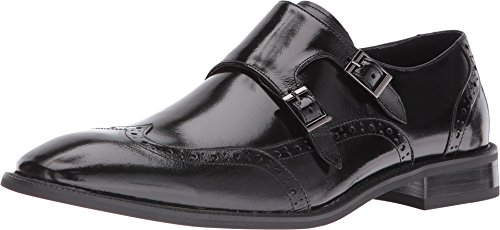 Stacy Adams Men s Brewster Double Monk Strap Wingtip Slip-on Loafer, Black, 12 M US