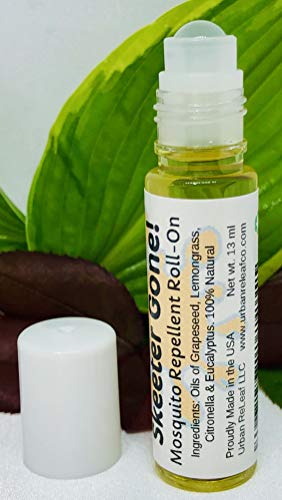 Urban ReLeaf Skeeter Gone Mosquito Repellent Roll-On ! Powerful Bug repelling Essential Oils of Lemongrass, Citronella, Eucalyptus. 100% Natural. Keeps Bugs Away!