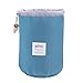 Women Girls Lightweight Folding Drawstring Travel Toiletry Jewelry Makeup Cosmetics Storage Bags Organizer Bucket Style Portable Essential Bags in Bag Box Kit wtih Small Mesh Pocket+Mini Transparant PVC Pouch (Blue)