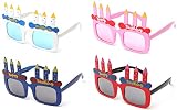 Newbee Fashion-Happy Birthday Cake Candles Shaped Party Sunglasses Fun Boys Girls Birthday Props (One Size Fits All)