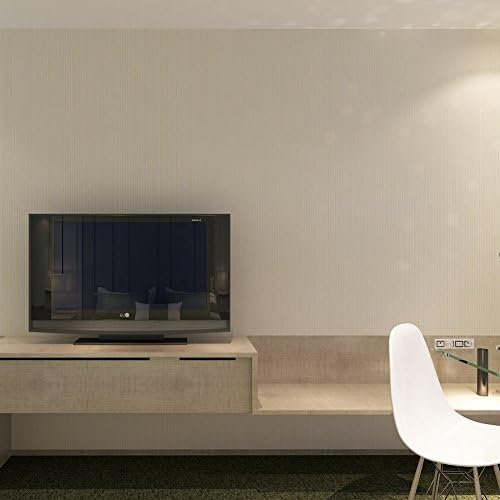 HANMERO 20.86inch by 393.7inch Wall Murals Modern Simplicity Narrow Stripes Wallpaper For TV Background Living Room Bedroom Champagne