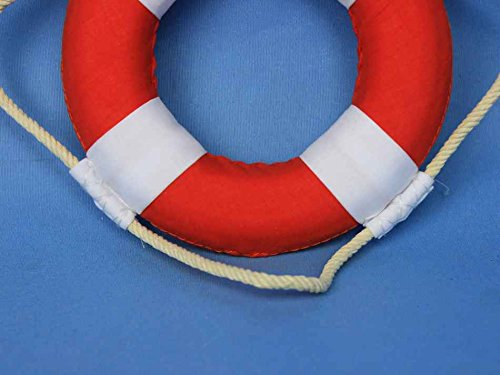Vibrant-Red-Decorative-Lifering-With-White-Bands-6-Life-Preserver-Decoration Vibrant-Red-Decorative-Lifering-With-White-Bands-6-Life-Preserver-Decoration