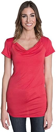 Udderly Hot Mama Chic Cowl Nursing and Pumping Top - Coral, Size 1