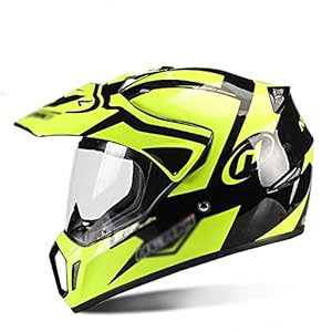 LIXIAOHONGG Motorhelmen, Full Face Motorfiets Crash Helmen,ABS Shell Racing Motorhelm Met Zonneklep Goedgekeurde…