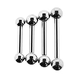 Steel Barbell Tongue Ring, Nipple, Body Piercing 10 Gauge