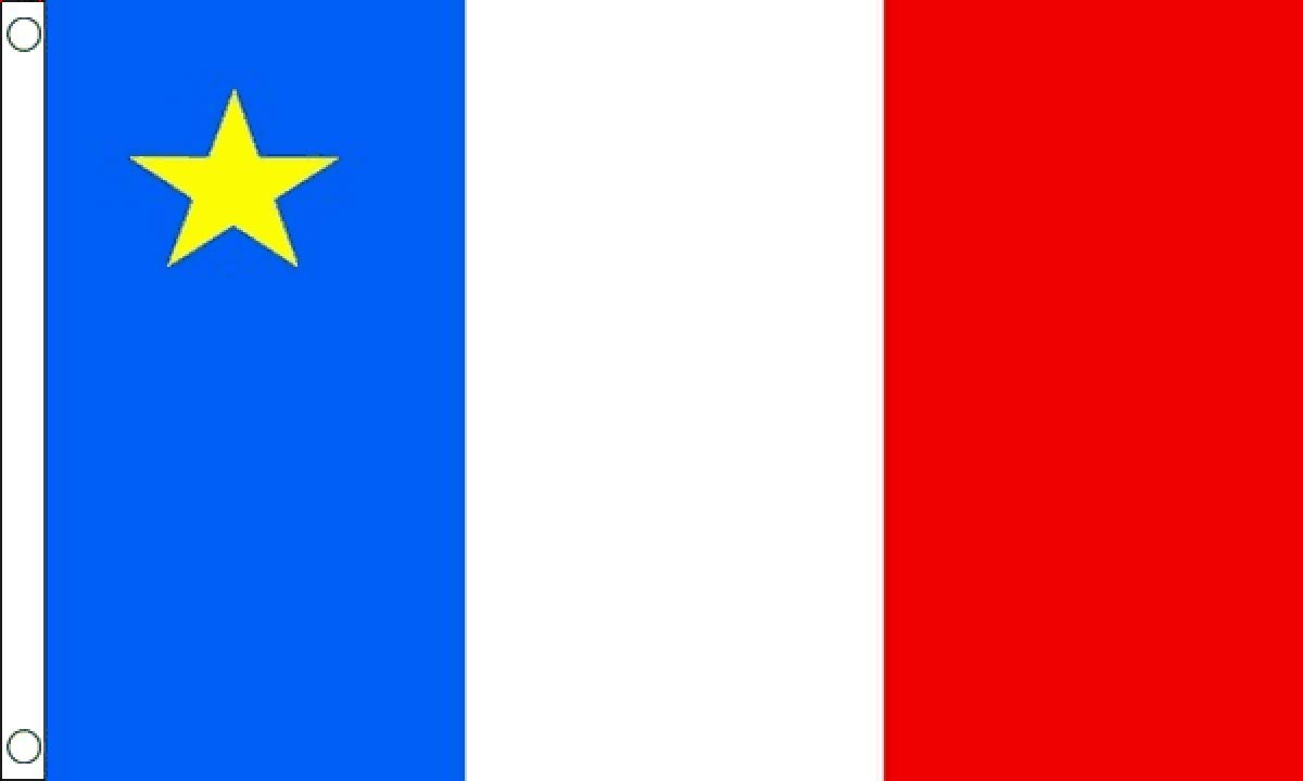 AZ FLAG - Acadia Flag - 2x3 Ft - 100D Polyester Canada - Acadian Banner with Two Metal Grommets - Fade Resistant - Vivid Colors - 2' x 3' Feet - 90x60 Cm