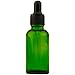 1oz. (30ml) Green Glass Essential Oil Bottle with Black Threaded Cap w/ Attached Black Rubber Bulb and Glass Dropper Tube (6 Pack)