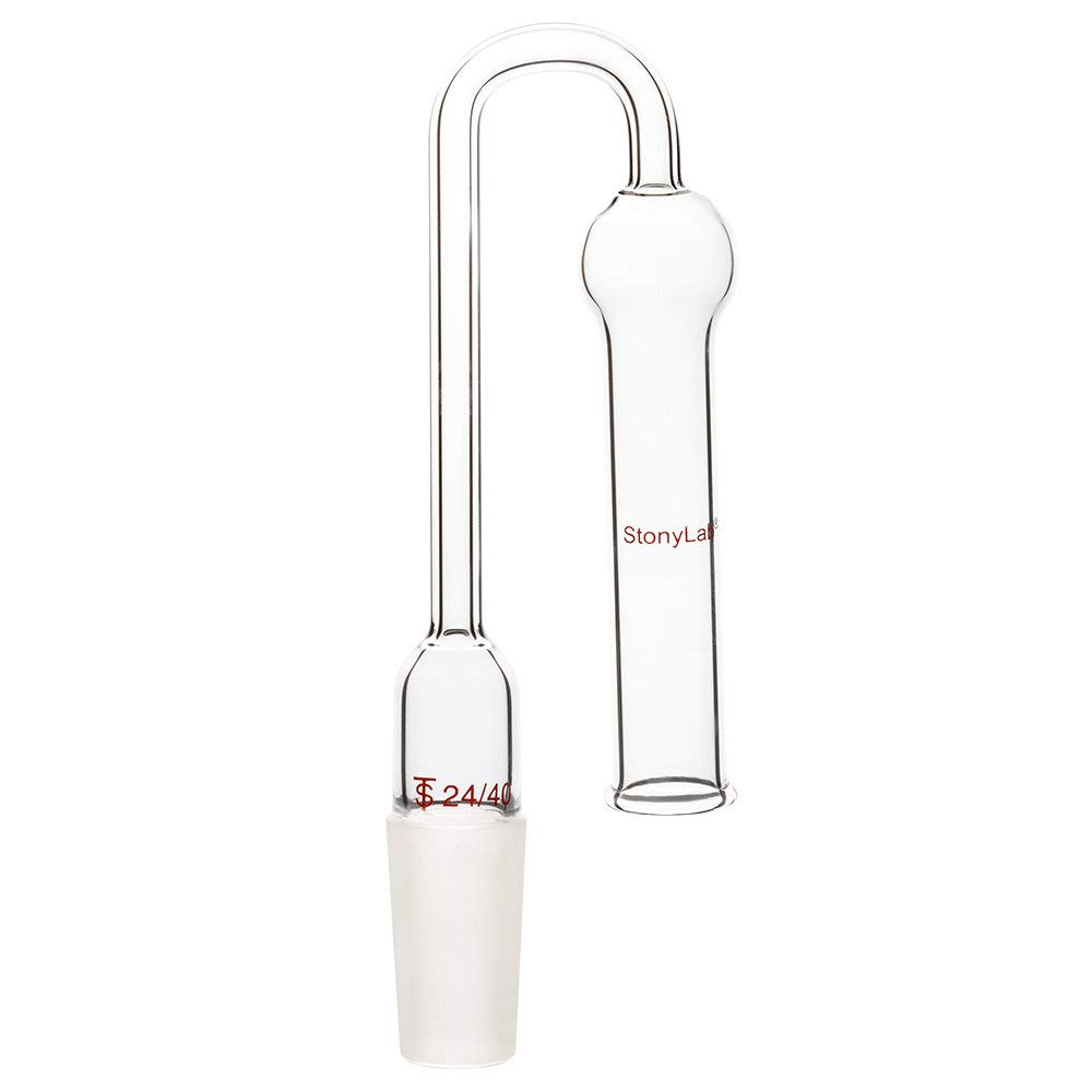 stonylab Borosilicate Glass U-Shaped Drying Tube, with 24/40 Inner Joint, 360° Bent for Laboratory Synthesis