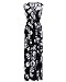 OUGES Women's V-Neck Sleeveless Pocket Casual Maxi Dress(Black-01,L)
