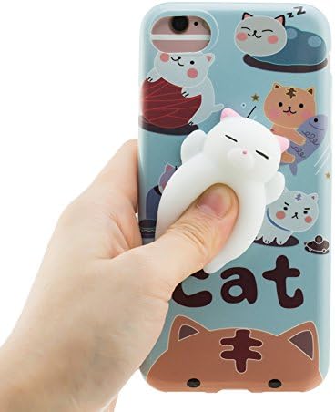 Squishy Phone Case(iPhone 7 Plus), SZCTKlink 3D Squishy Cat Bear Toy Kneading Eraser Phone Case for iPhone 7 Plus