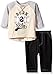 BON BEBE Baby Boys' 2 Piece Long Sleeve Top with Side Snaps and Knit Denim Pant, Born Win Natural, 0-3 Months