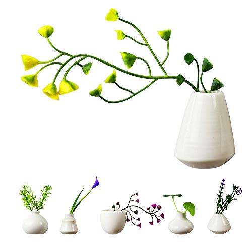 Vase en céramique Fanghan - Aimants de réfrigérateur, Aimants de réfrigérateur, Vases pour décoration, Décoration de bureau, Décor de cuisine, Aimant décoratif parfait. Jeu de 6